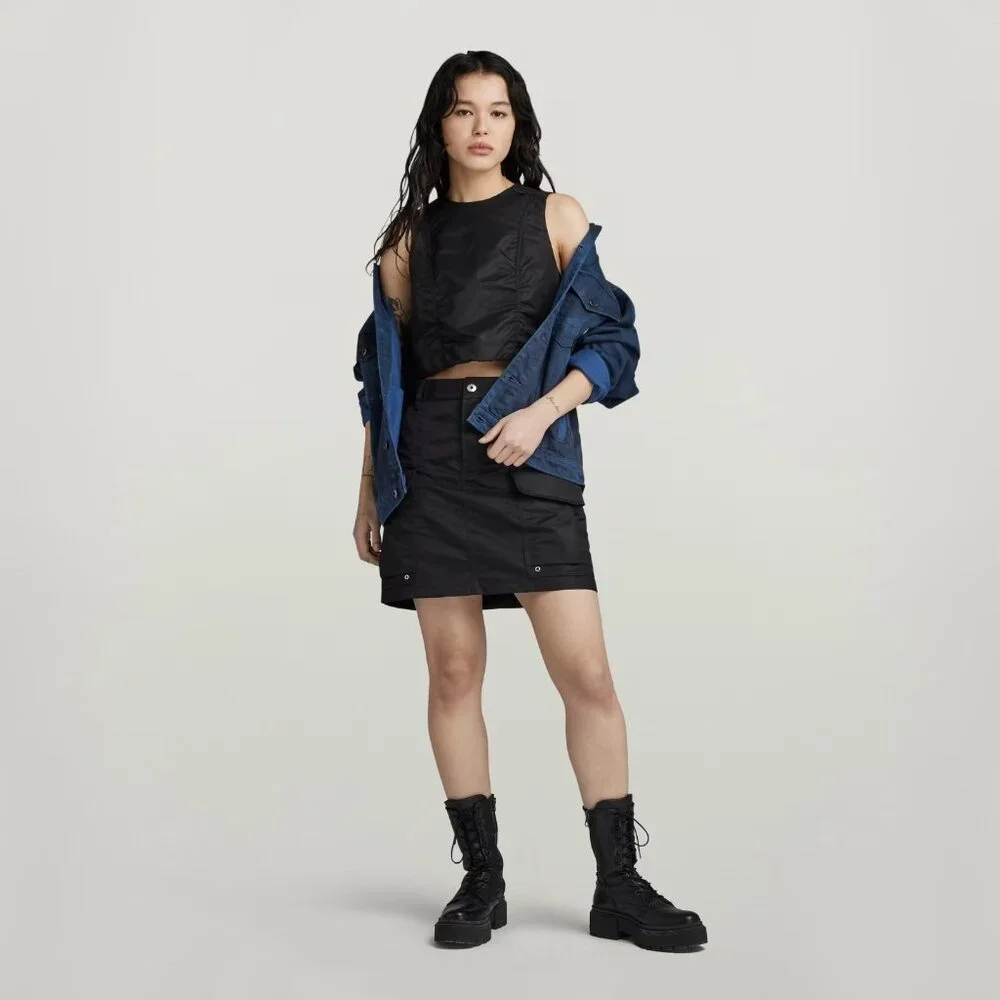 G-Star MA-1 Cropped Sleeveless Padded Top – Dark Black – XS (NWT) - Picture 3 of 11